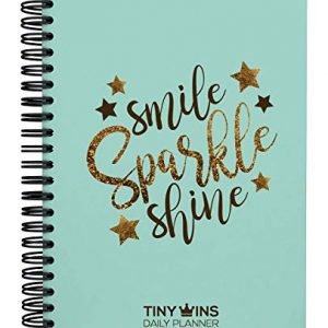 TINYCHANGE TinyWins Undated Daily Planner and Wellness Tracker with Reusable Sleeve Cover